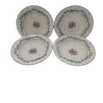 4 assiettes creuses anciennes anglaises