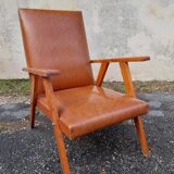 Fauteuil en Skaï années 50
