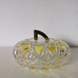 Bonbonnière, sucrier en verre transparent à facettes