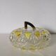 Candy dish, sugar bowl in transparent faceted glass