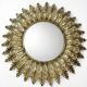 Large Italian sunburst wall mirror in gilded metal, 1960s-70s.