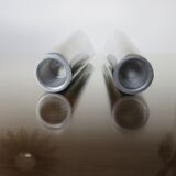 Pair of large modernist candle holders Ikea in aluminum 1970