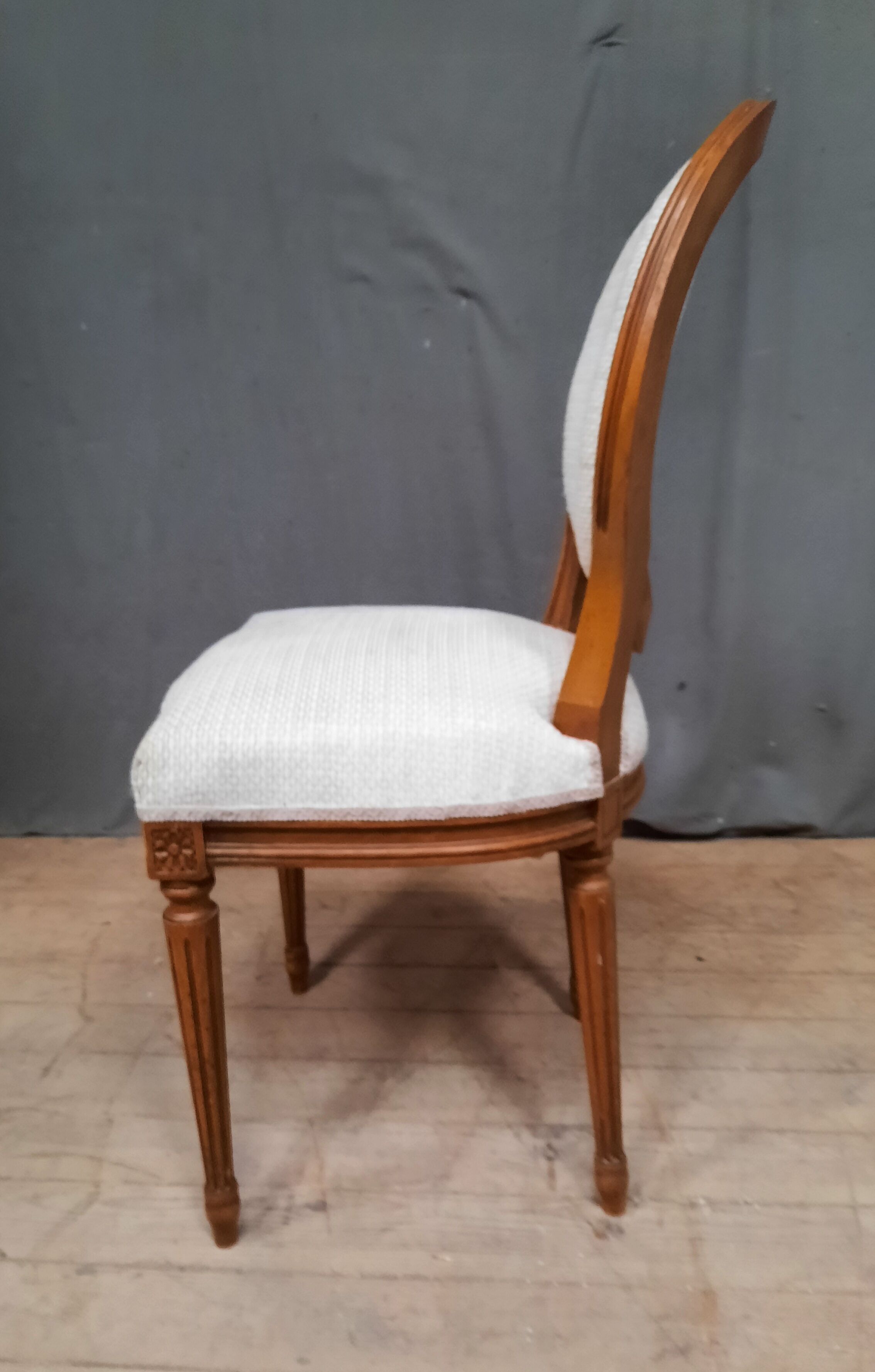 Series of 6 Louis XVI style medallion chairs