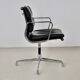 Fauteuil en cuir noir de Charles & Ray Eames pour Herman Miller, 1970