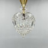 Lustre en cristal et laiton du milieu du siècle, Tchécoslovaquie