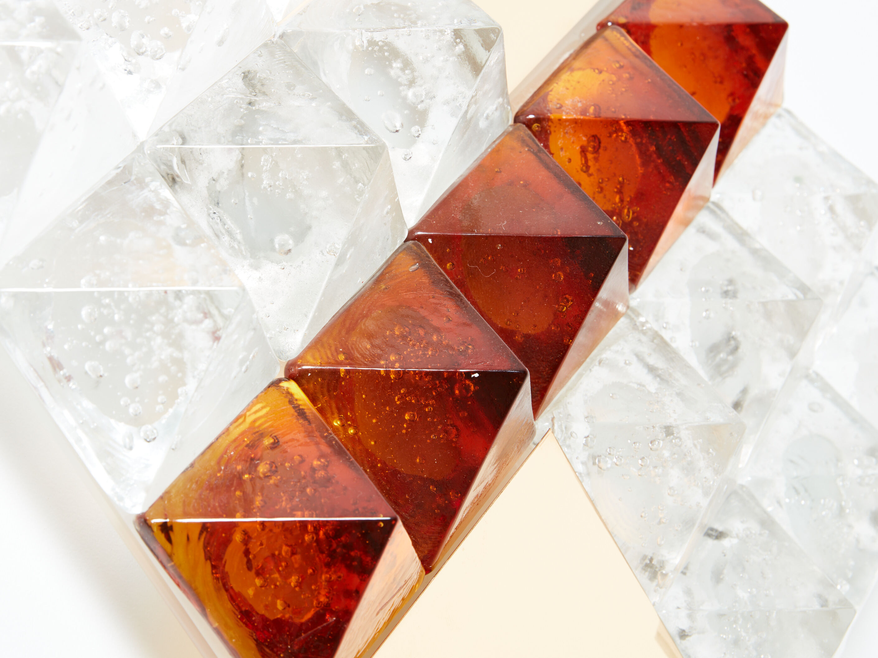 Pair of Albano Poli sconces for Poliarte glass and brass 1970