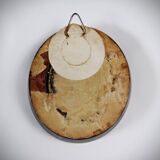 Tondo miniature portrait of a woman Empire style hand-painted gouache