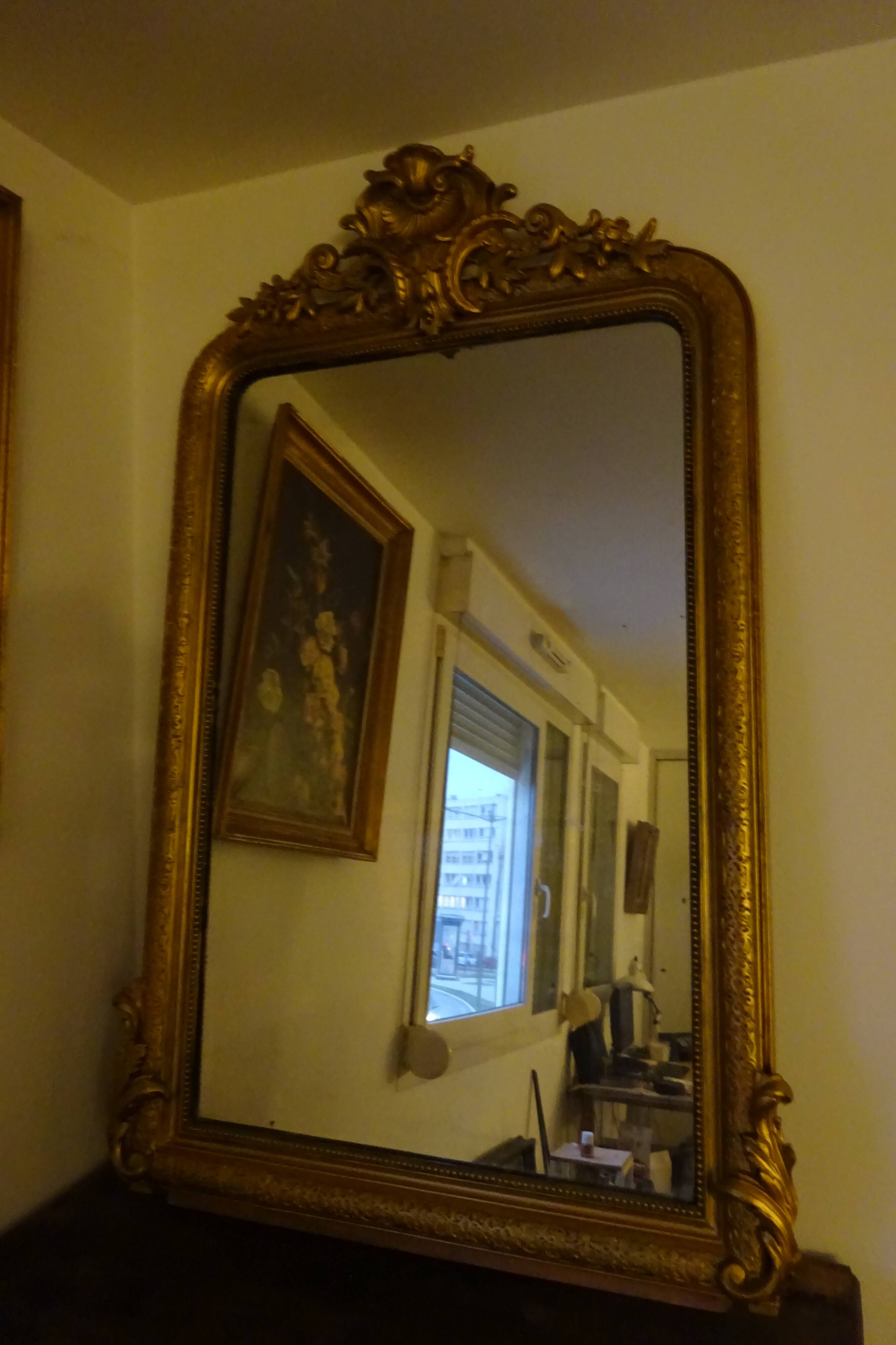 Miroir XiXème  siècle style Louis XV 95x150cm
