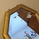 Antique large Art Deco beveled mercury mirror