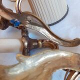 Pair of two-armed wall lights in gilded bronze, Louis XV style, by Lucien Gau.