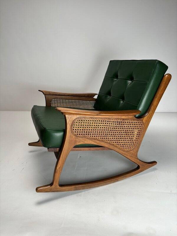 Mid-Century Modern Cane Rocking Chair, 1950s