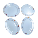 Lot of 4 courses Villeroy and Boch 2 ovals and 2 rounds around 1930 ref:1253