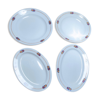 Lot of 4 courses Villeroy and Boch 2 ovals and 2 rounds around 1930 ref:1253