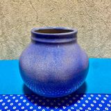 Vase boule bleu signé Khoury