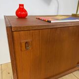 Small Danish teak sideboard with sliding doors – 1960s