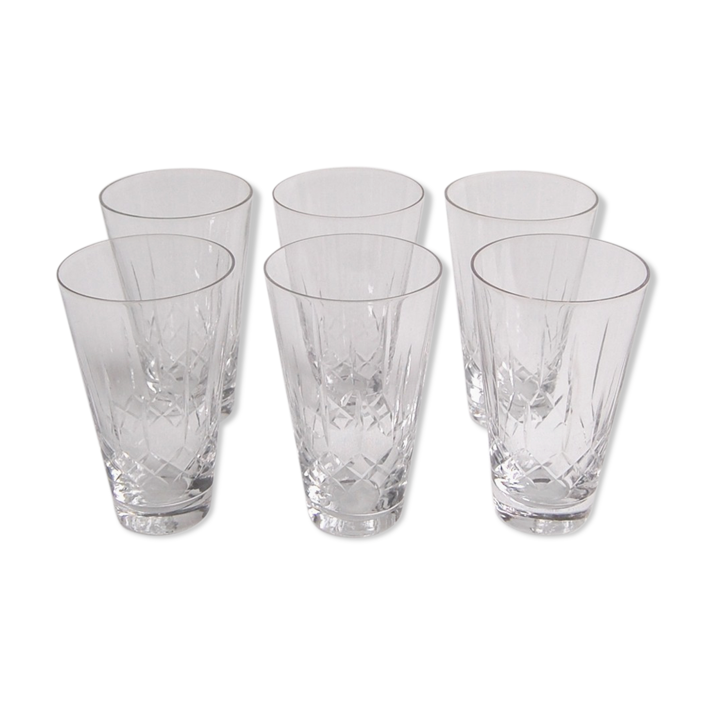 Set of 6 glasses in Wiskhy by Zéphir Busine for the Verreries de Boussu 1960s