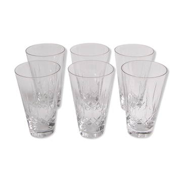 Set de 6 verres à Wiskhy par Zéphir Busine pour les Verreries de Boussu 1960s