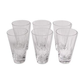 Set of 6 glasses in Wiskhy by Zéphir Busine for the Verreries de Boussu 1960s