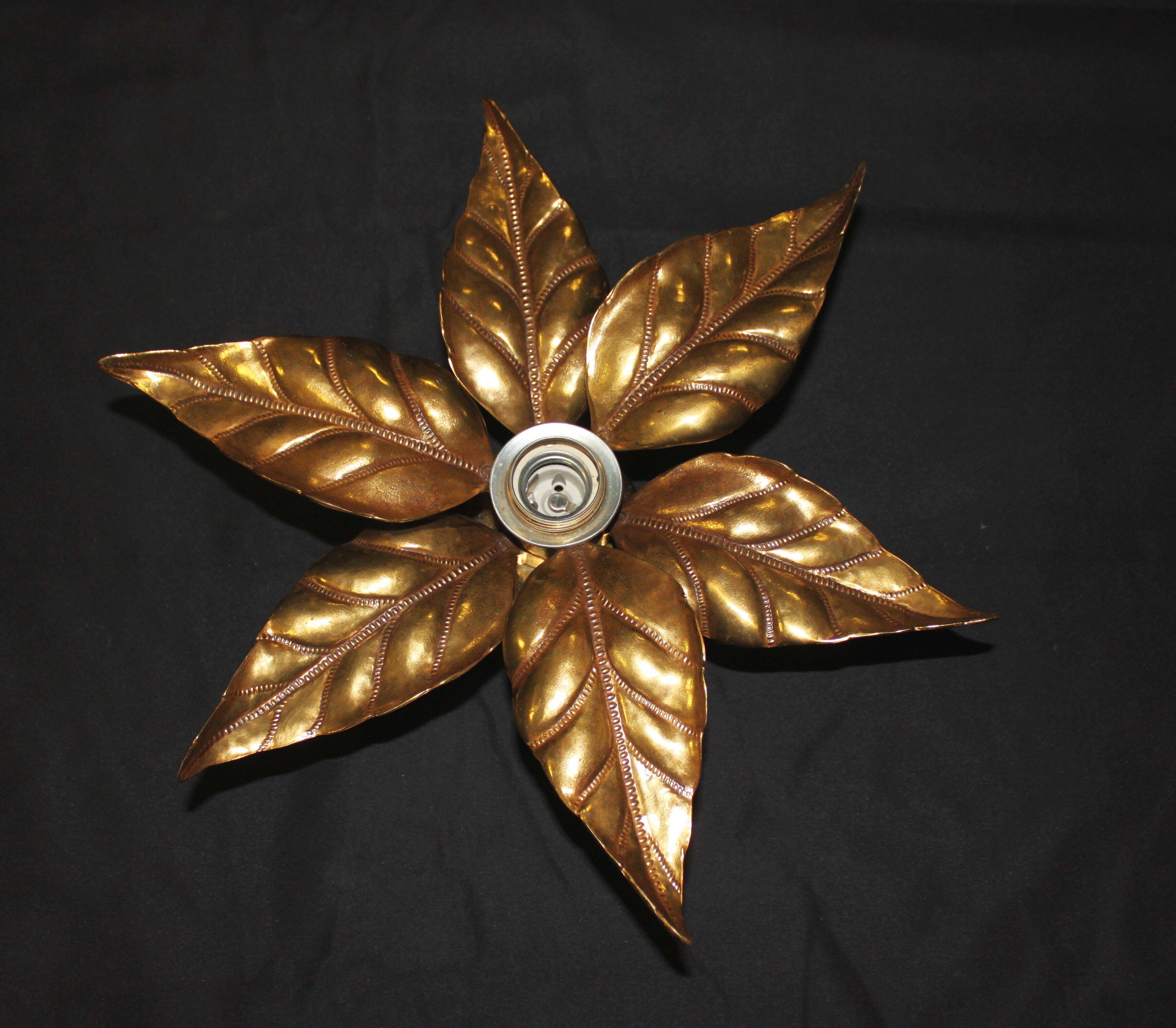 Floral applique by Willy Daro, Hollywood Regency style, 1970.