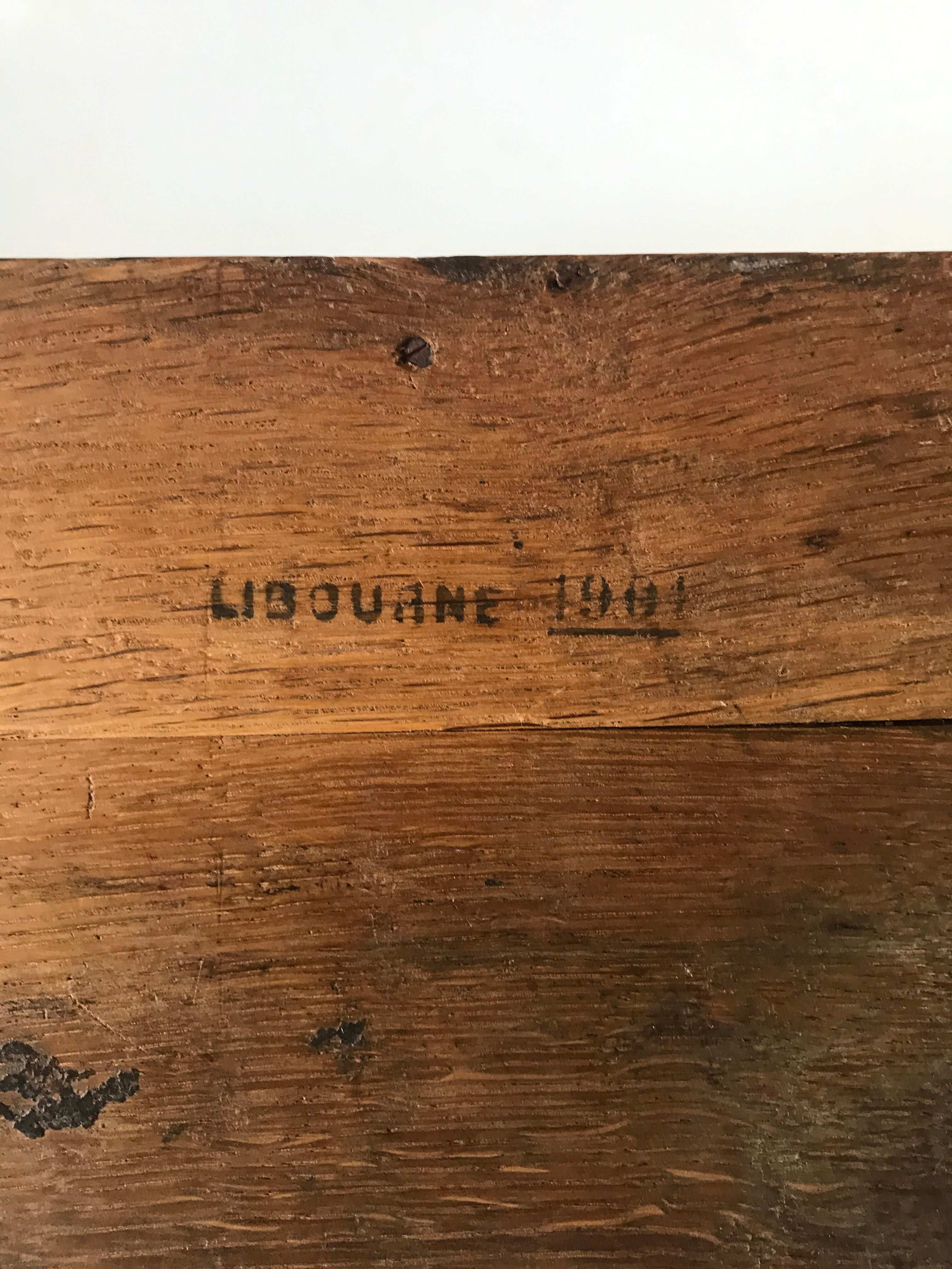 Old wooden mail door