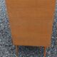 Vintage chest of drawers in light oak and rattan with tapered legs, 3 drawers from the 1950s.