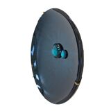 Contemporary Sculptural Concave Round Mirror in Blue, Made in France