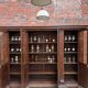 Large oak pharmacy display cabinet