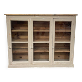 Ancienne vitrine à étagères d'épicerie 1900 en bois