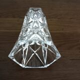 Set of 2 thick faceted glass vases from the 70s