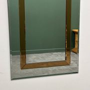 Large German beveled mirror with bronze-tinted border by Schöninger, 1980s