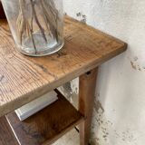 Oak console side table