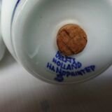 Ensemble salière, poivre et moutardier porcelaine Hollandaise de Delfts
