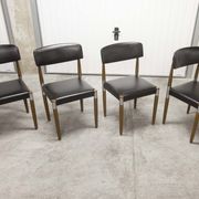 Lot of 4 Scandinavian chairs feet fused wood 60's