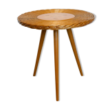 Tripod table, rattan and light wood side table