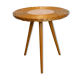 Tripod table, rattan and light wood side table