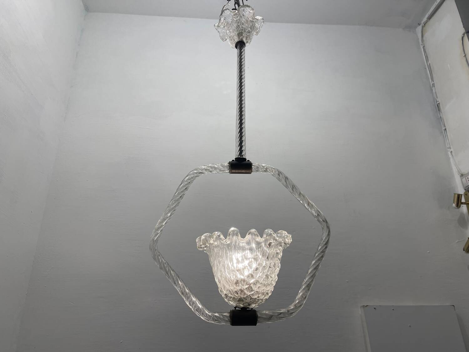 Murano Glass Light Pendant by Ercole Barovier 1940’s
