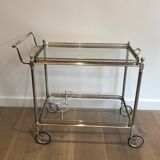 Silver brass rolling table with removable trays