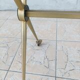 Vintage serving tray in brass and smoked glass 1960