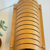 Vintage ikea bent wood and steel wall light