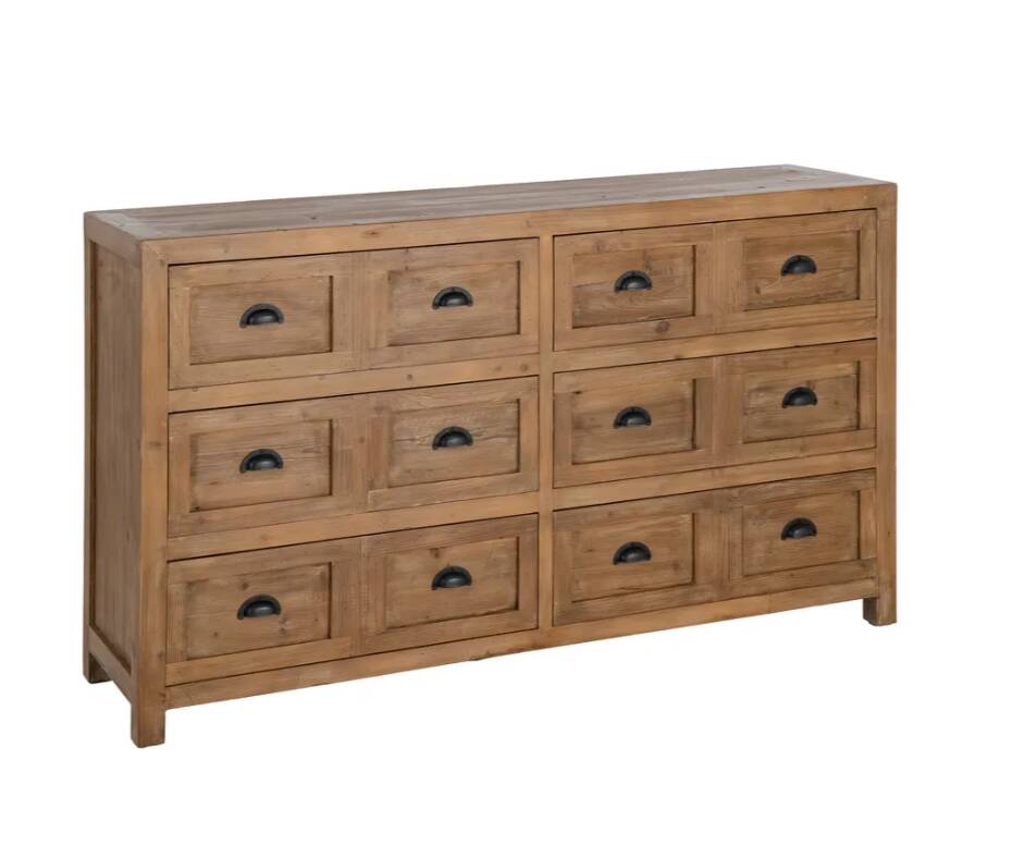 Commode en bois massif 6 tiroirs – campagne chic esprit meuble de métier