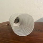 Paire applique murale laiton bois verre opalin année 60