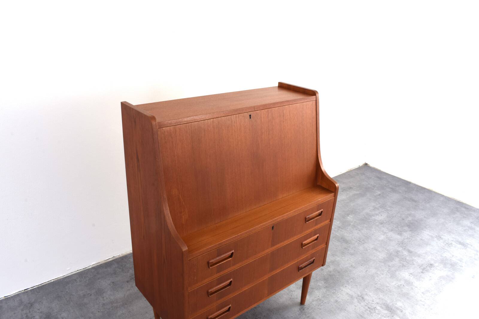 Secrétaire en teck danois du milieu du siècle par Gunnar Nielsen pour Tibergaard, années 1960.