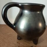 Black ceramic tripod jug