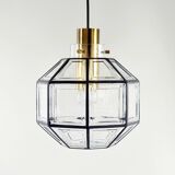 Large Mid-Century Octagonal Glass Ceiling Light from Limburg, Germany, 1960s