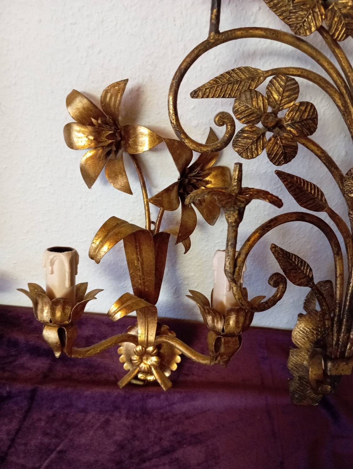 Gold Flower Metal Wall Sconces