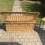 Toy box bench vintage rattan