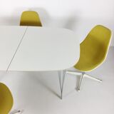 Danish Extendable Elliptical Dining Table by Haslev No 04, White