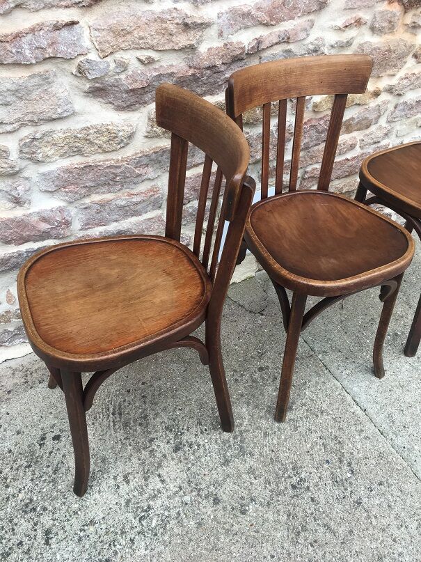 Suite of 9 bistro chairs