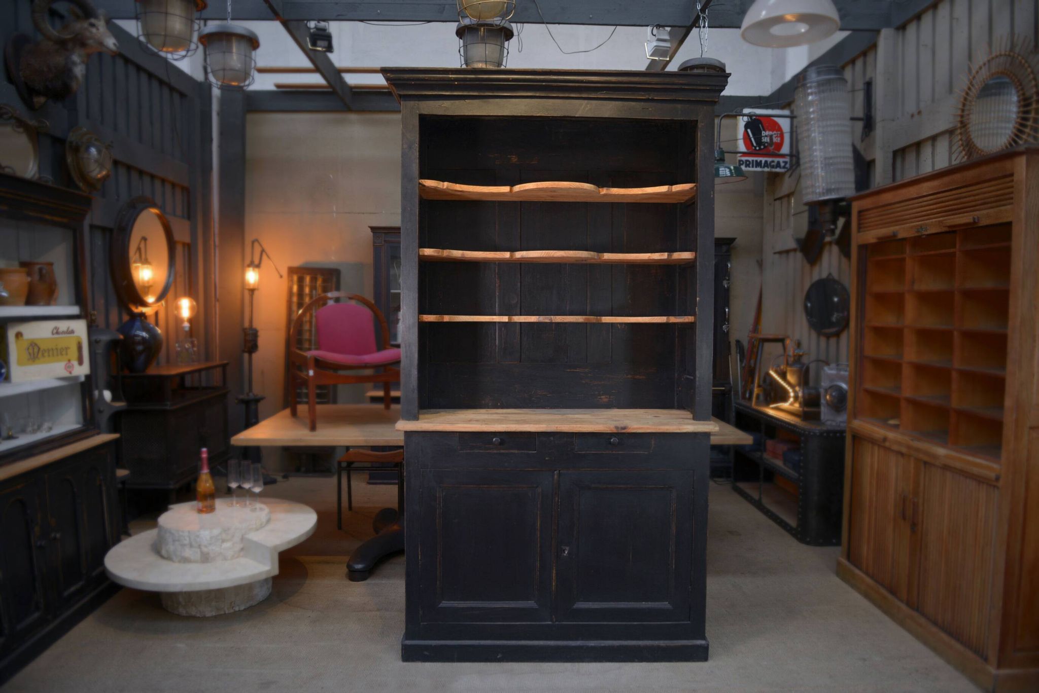 2-part sideboard in late 19th century fir