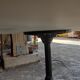Table bistro marble top cast iron foot